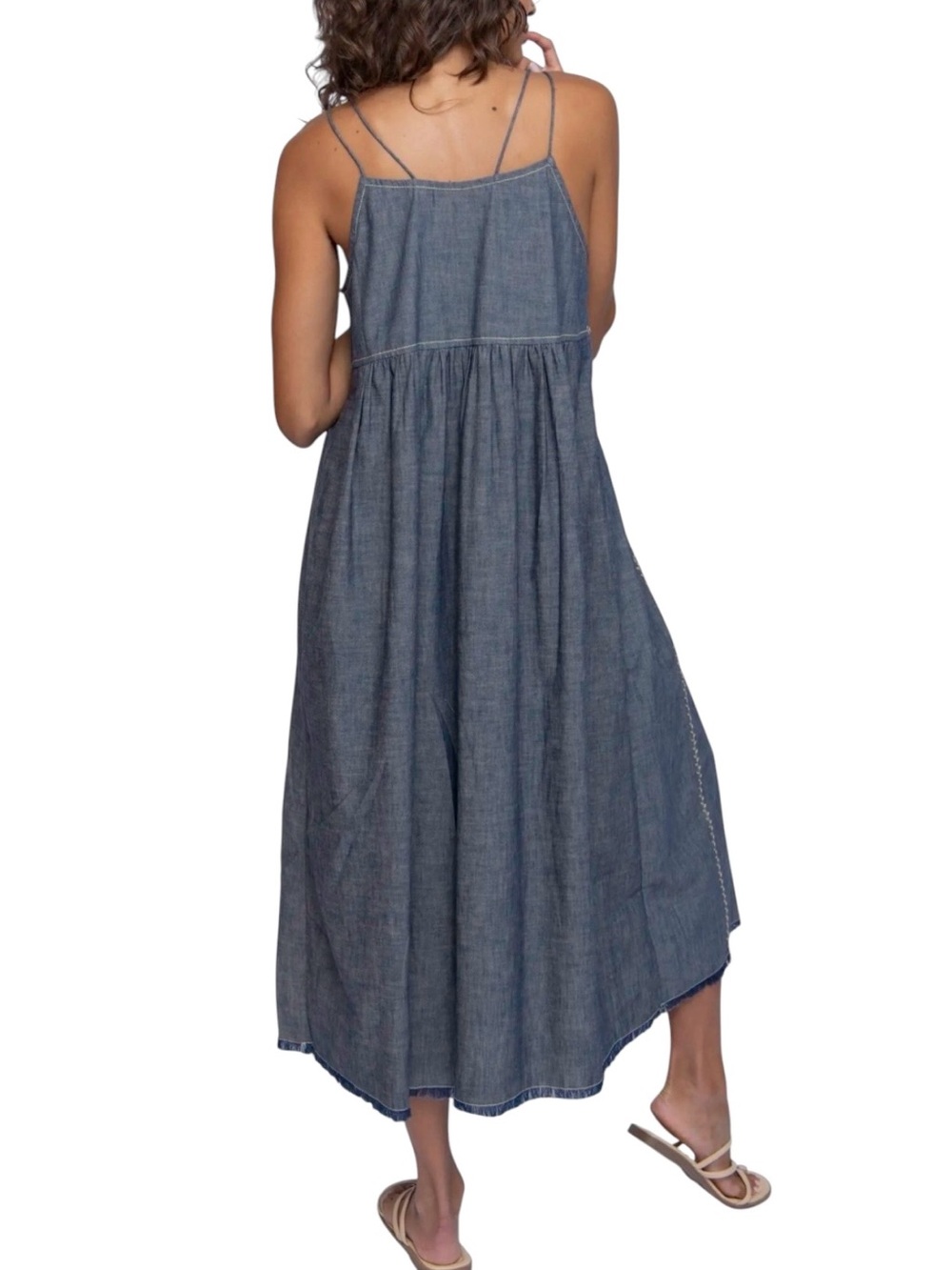 Natural Life Erin Embroidered Maxi Dress 100% Cotton Small NWT Blue - Picture 2 of 11